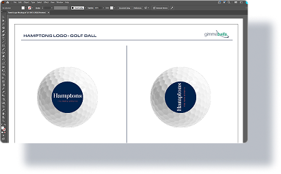 Logo golf ball artwork approval preview