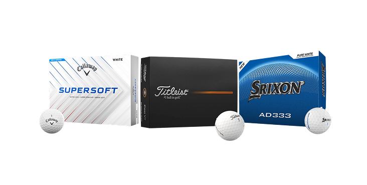 Golf ball boxes and printed golf balls